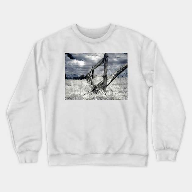 Barbed-wire Fence Crewneck Sweatshirt by Naomi Frost